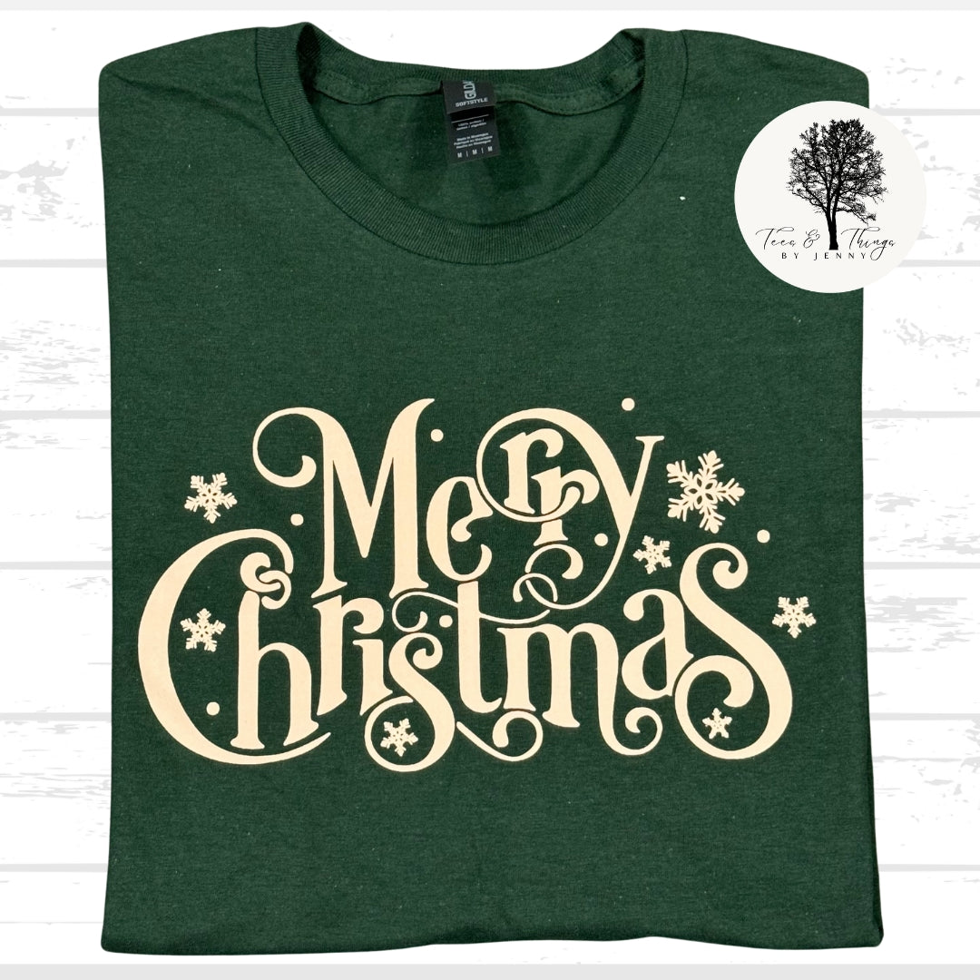 "Merry Christmas Tan"T-Shirt