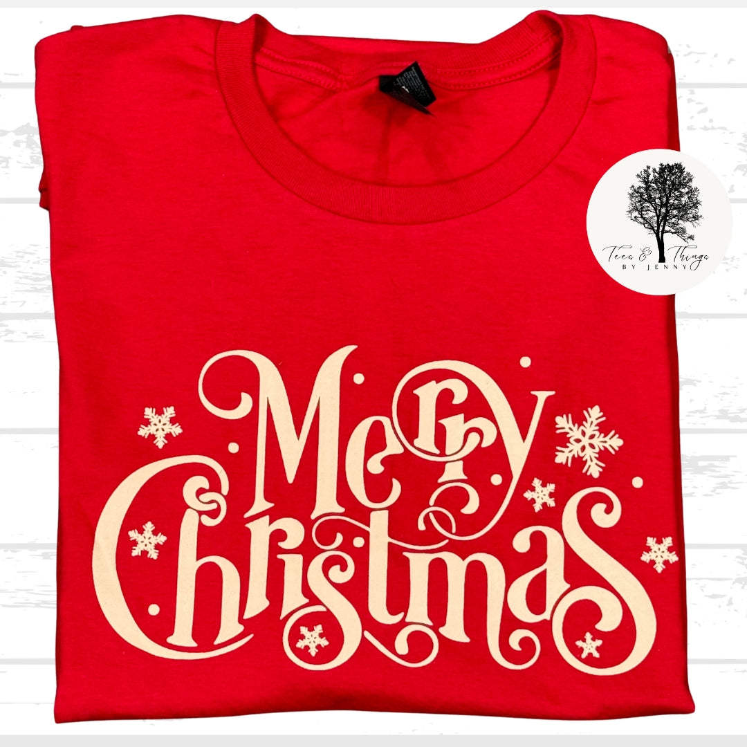 "Merry Christmas Tan"T-Shirt